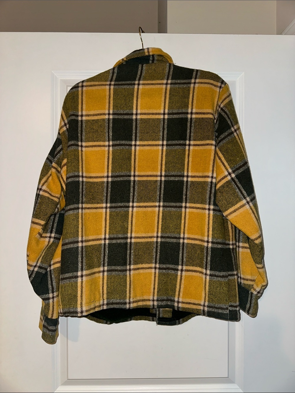 Vintage Sears Work Outerwear Yellow Plaid Button Front Jacket Unisex - Picture 6 of 6